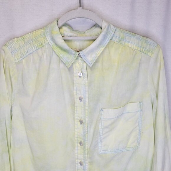 Anthropologie Pilcro And The Letterpress Women's Medium Button Front Shirt Green - Picture 3 of 6